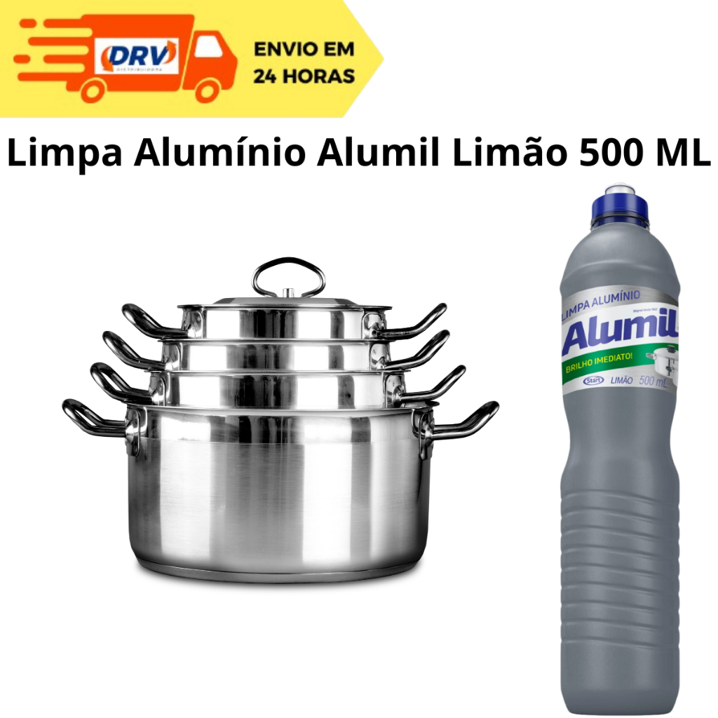 Limpa Alumínio Alumil Limão 500 ML - Brilha Alumínio - Limpa Alumínio - Brilha Aluminio em Oferta na Shopee