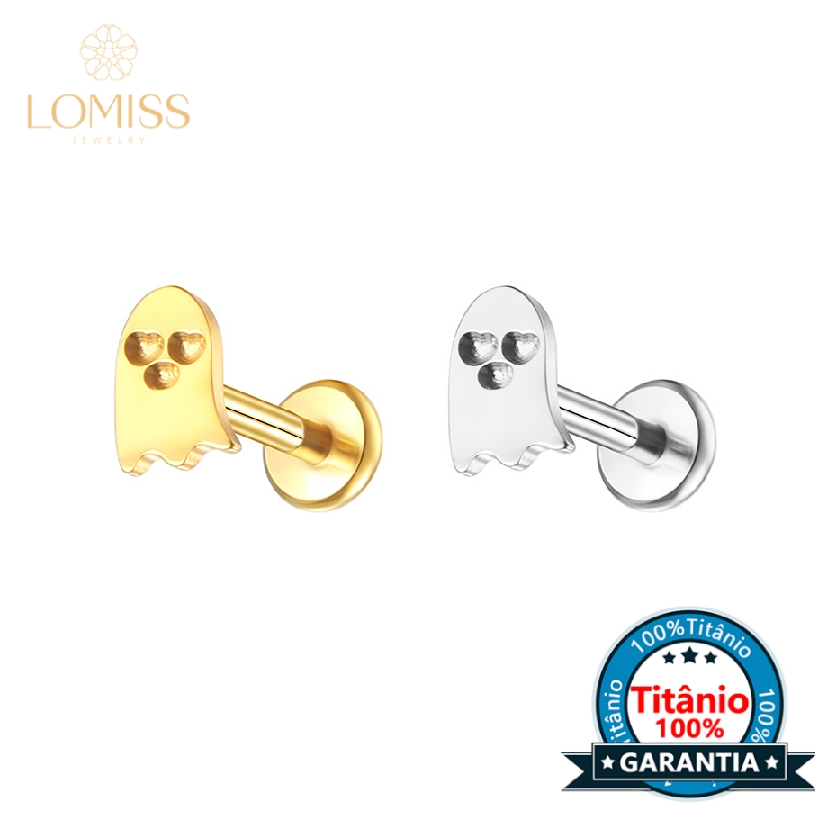 Lomiss Piercing Hélix Tragus Conch Labret Titânio Fantasma - Fashion Accessories