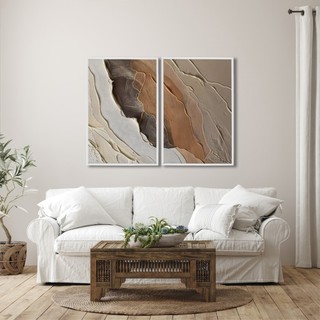 Quadros Decorativos com Paleta Terrosa  Com Efeito Marmorizado Molduras Com E Sem Vidro em Oferta na Shopee