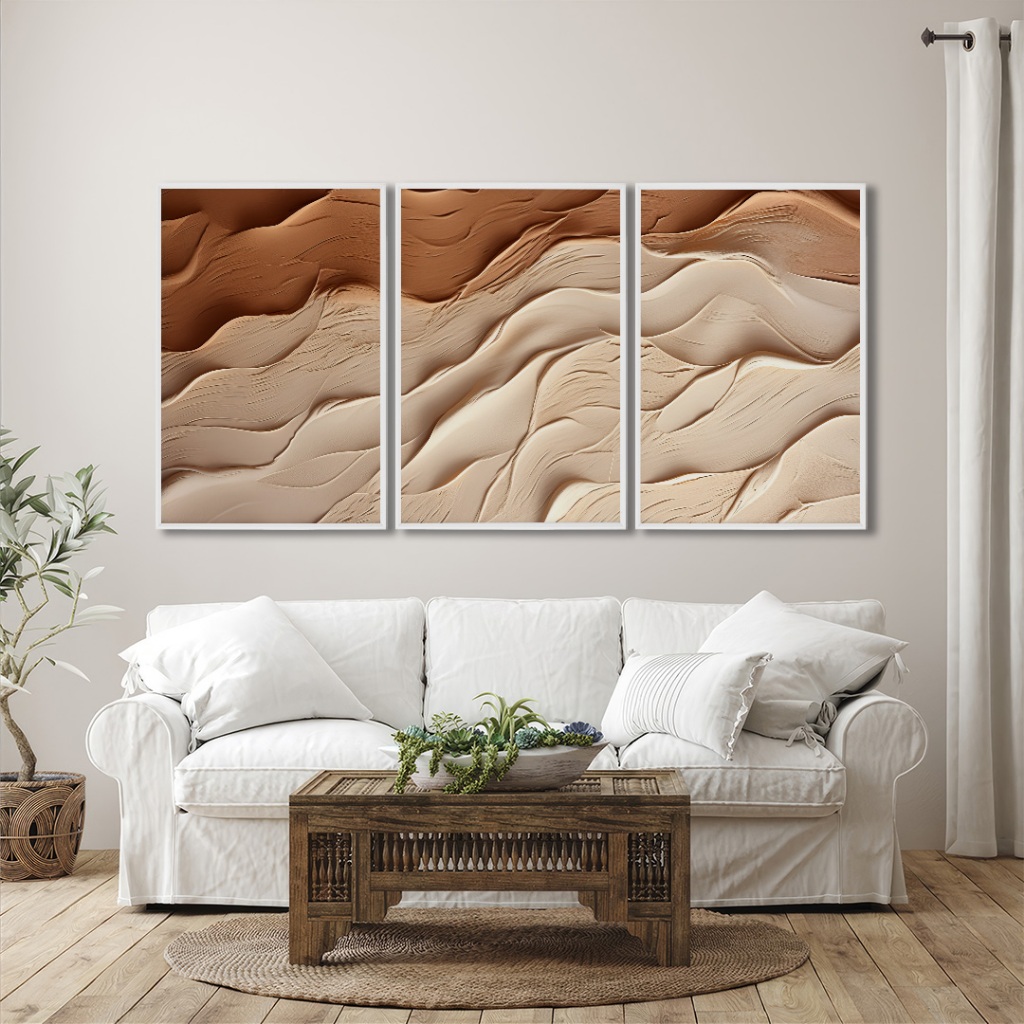 3 Quadro De Decoração   Arte Abstratas Para Sala Quarto Escritorio 50x75 Moldura Com E Sem Vidro em Oferta na Shopee