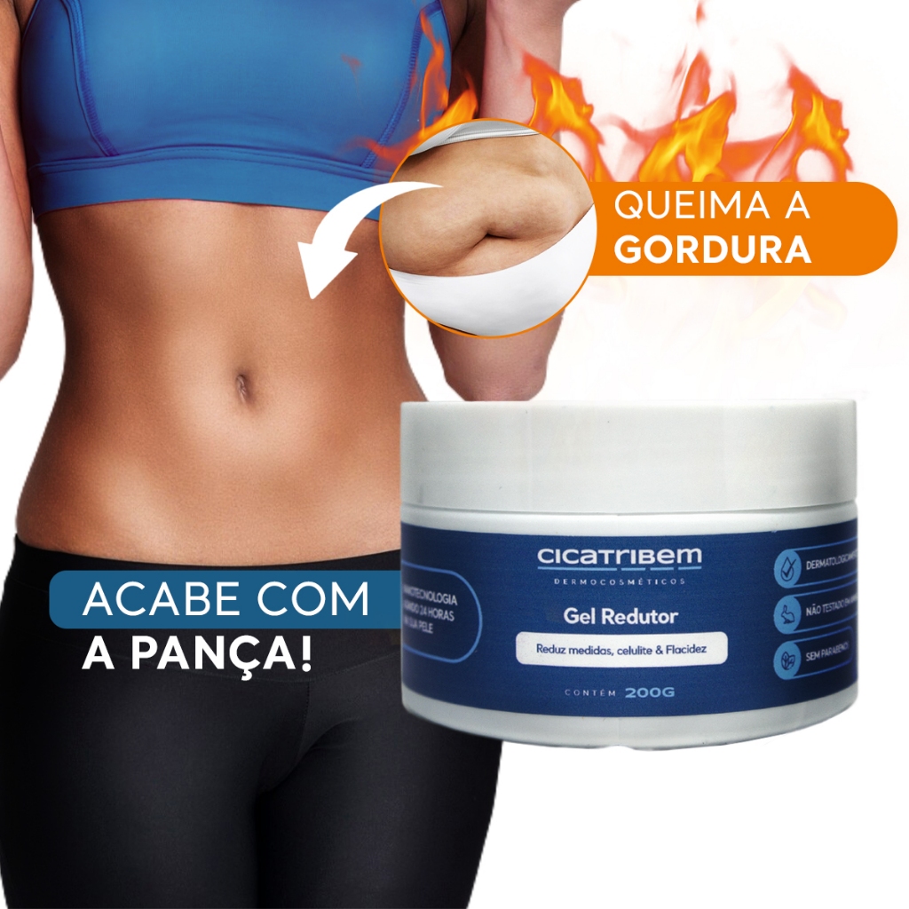Gel Redutor de Medidas Queima de Gordura Localizada Acaba com a Celulite 200g Cicatribem