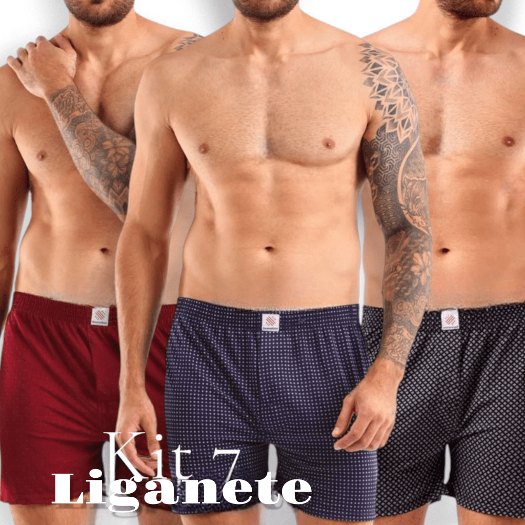Kit 7 Cuecas Samba Canção de Liganete Masculino Kit Cueca Adulto