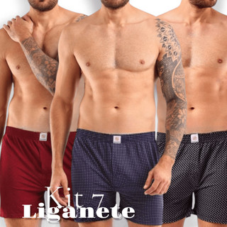 Kit 7 Cuecas Samba Canção de Liganete Masculino Kit Cueca Adulto