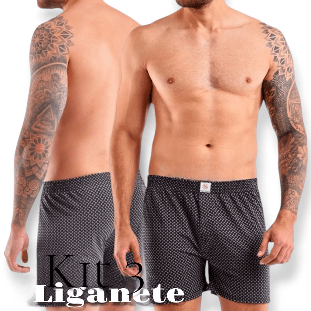Kit 3 Cueca Samba Canção de Liganete Masculino Kit Cuecas Adulto
