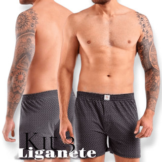 Kit 3 Cueca Samba Canção de Liganete Masculino Kit Cuecas Adulto