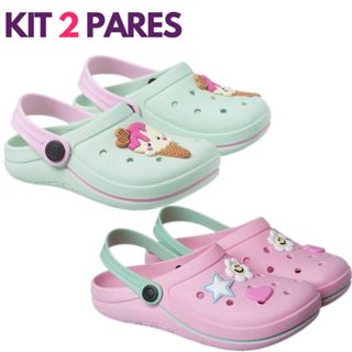 Kit 2 Pares Sandália Babuche Infantil Criança Menina Sorvetinho Estrela Promoção Camin em Oferta na Shopee