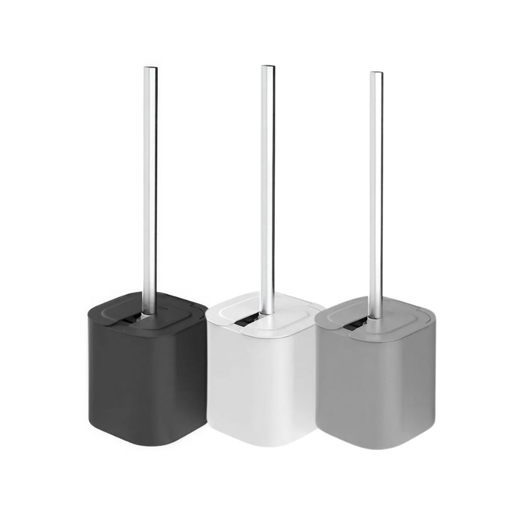 Escova Sanitária Cabo de Inox Limpeza de Vaso Sanitário Com Suporte OU Dual Banheiro Lavabo Privada - Home & Living
