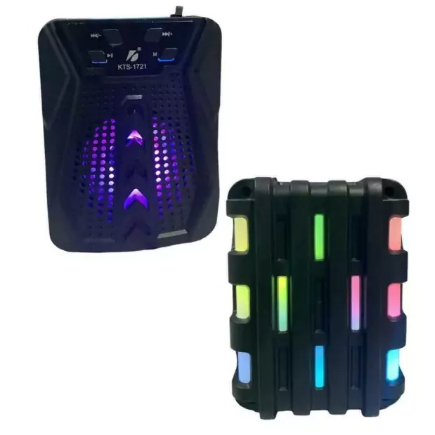 Caixa de Som Portátil Bluetooth com LED / Rádio FM, conexão USB e SD / KTS- 1721