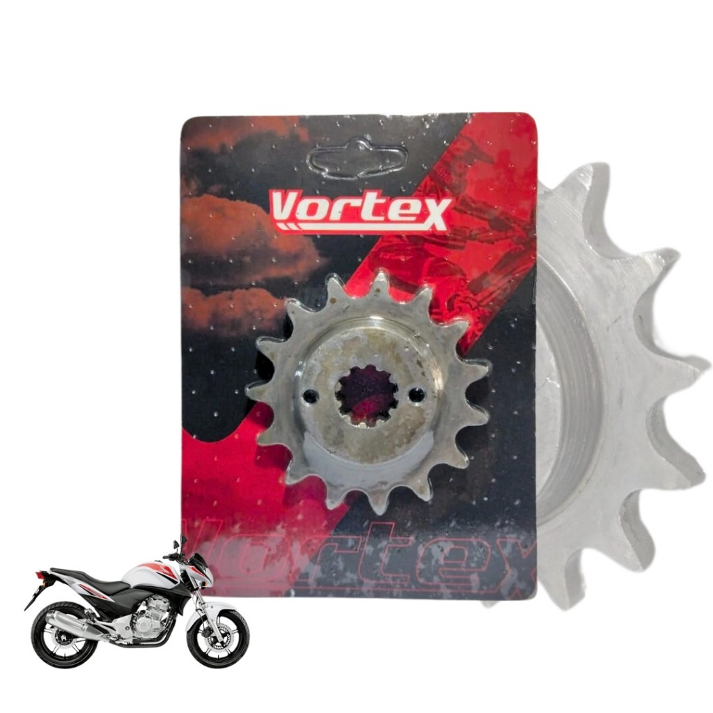 Pinhão Cb300/xre300 15 Dentes Aço 1045 Vortex em Oferta na Shopee