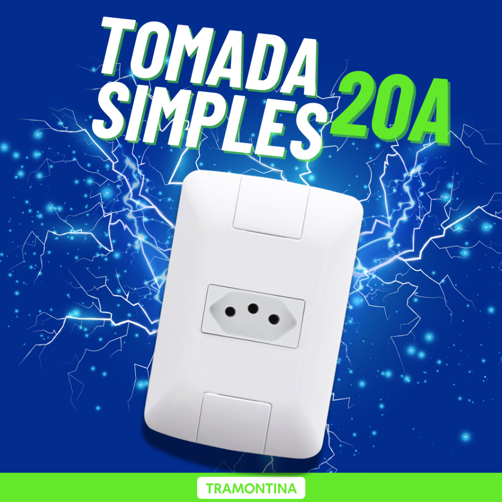 Tomada Simples Tramontina 20a Aria Sem Parafuso