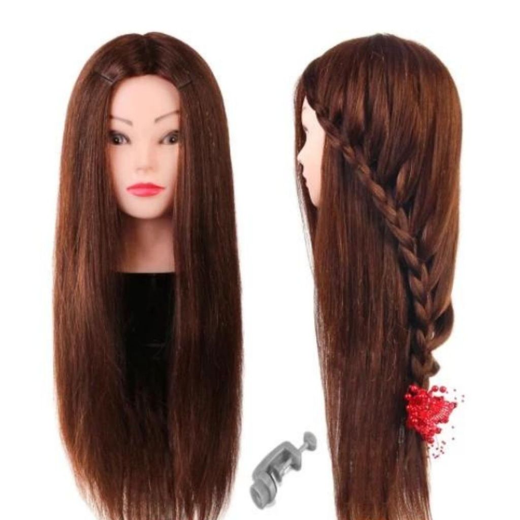 Cabeça de manequim para treino de penteados e maquiagem 70% Humano de cabelo misto