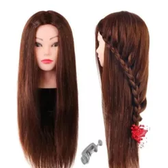 Cabeça de manequim para treino de penteados e maquiagem 70% Humano de cabelo misto