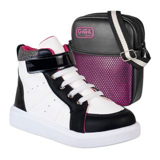 Kit Tenis Infantil GiGiL Teen Feminino Casual Clássico Escolar Confortável Com Bag Ombro Transversal Promoção em Oferta na Shopee