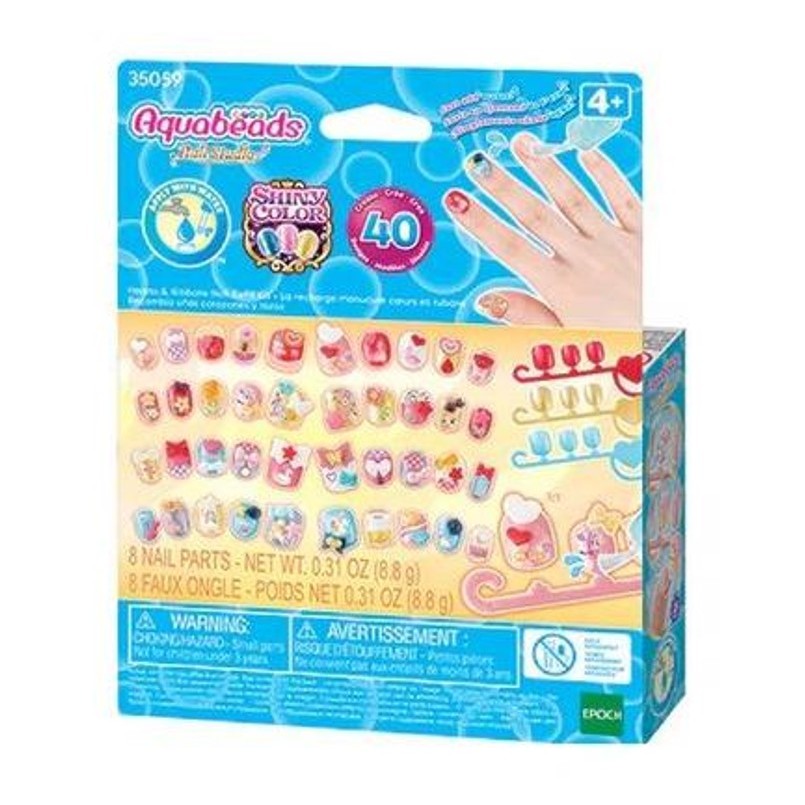 Kit Aquabeads Refil Nail Studio Hearts e Ribbons - Epoch em Oferta na Shopee