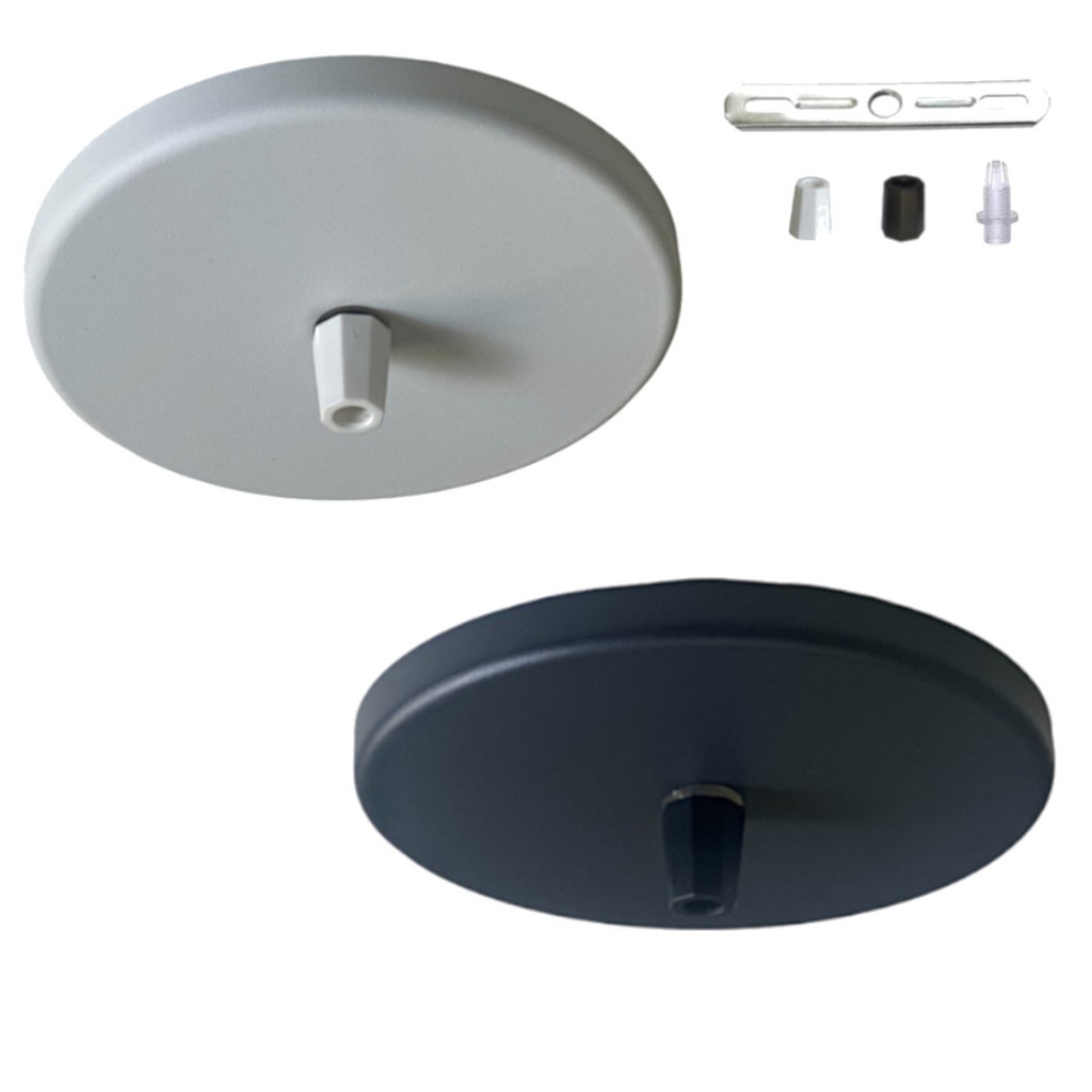 Kit Canopla  Luminária Pendente Branco Preto 12 cm Envio Imediato