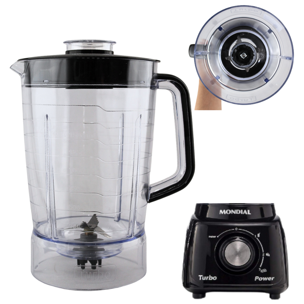 Imagem Copo Liquidificador Mondial Turbo Power Sangel L 99 Preto