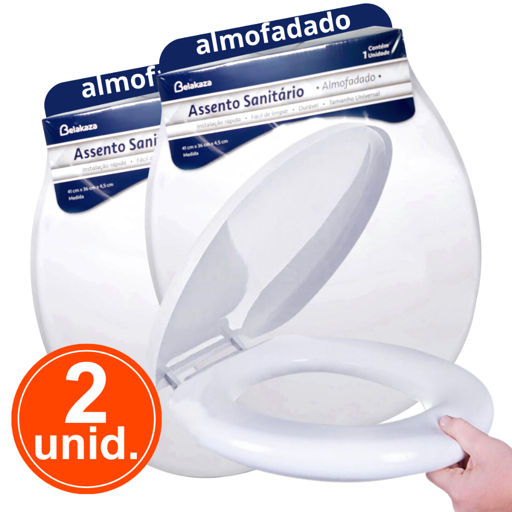 Kit 2 Unid. Assento Sanitário Tampa Vaso Almofadado Oval Deca Celite Logasa Incepa Slim Universal