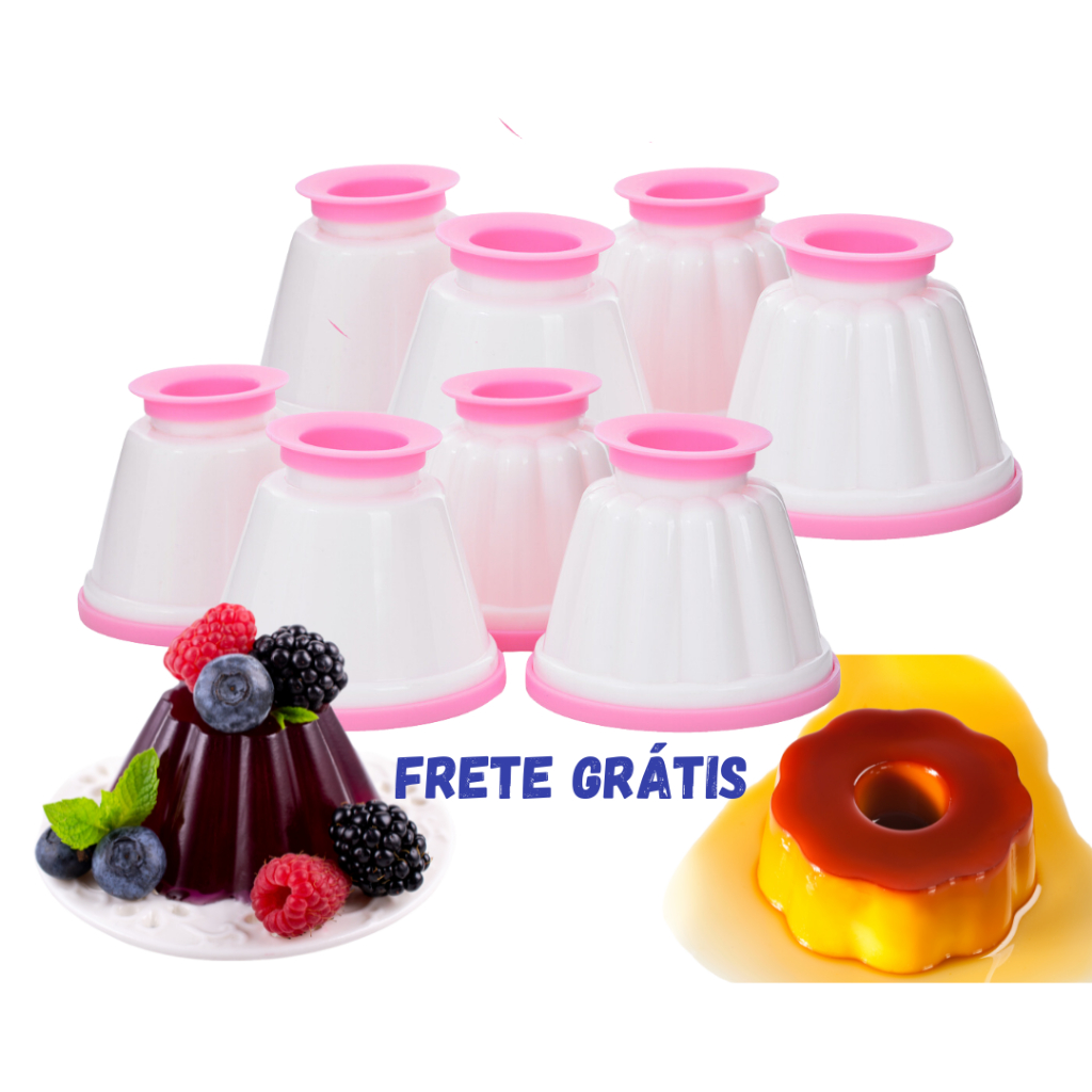 Forma de Sobremesa Fazer Mini Pudim Gelatina Manjar Flans Porção Individual Resistente de Plastico