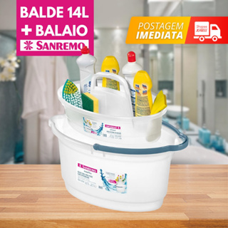 Kit Limpeza Balde com Alça e Balaio para Produtos Empilhável Super Prático em Oferta na Shopee