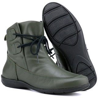 Bota Mr Gutt Rasteira Couro Verde Cadarço Confortável em Oferta na Shopee