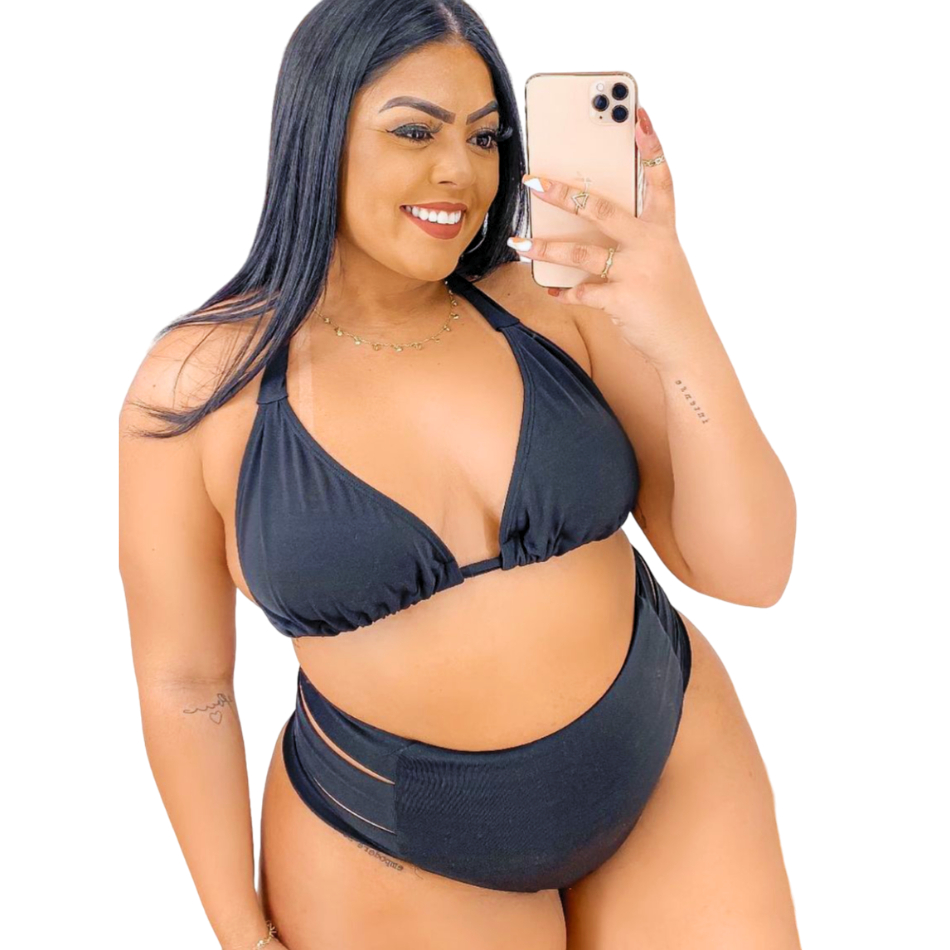 Conjunto Biquíni Plus Size Feminino Com Cintura Alta Biquini Tendencia Verão 2023 2023