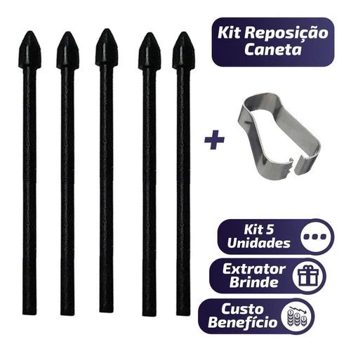 5 Pontas Ponteira Para Caneta S Pen Galaxy Tab S9 Lite S7 S8 S7 Plus S8 Plus S9 FeS2 S23 Book2 Book3 Book4