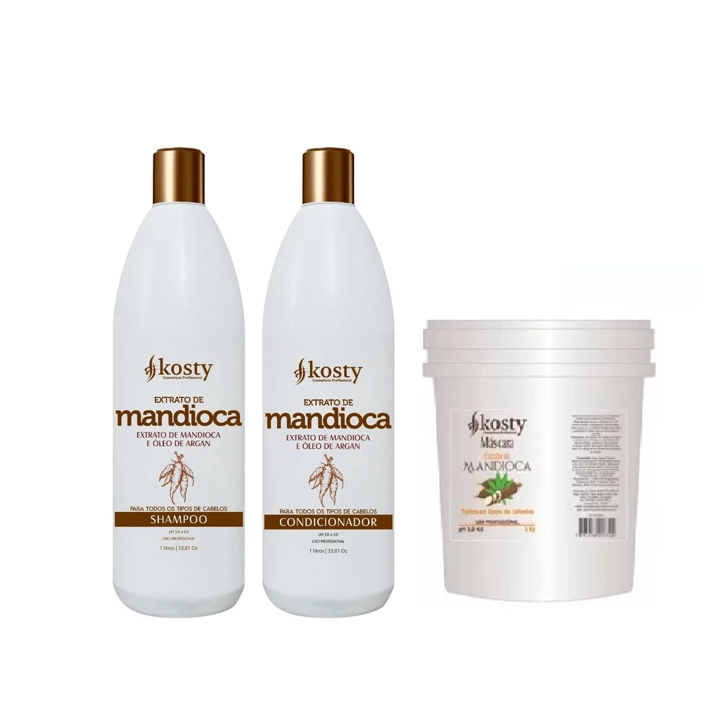 Kit Lavatório De Mandioca Kosty L 3 Produtos Profissional