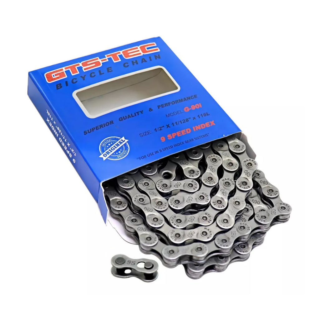 Corrente GTS 9 Velocidades Fina Indexada 116 Elos G-90i Com Link Prata em Oferta na Shopee