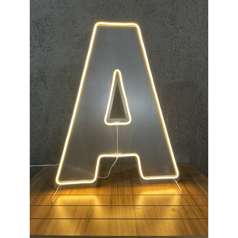 Placa neon Led Letras de A - Z 100% acriclico valor unitário em Oferta na Shopee