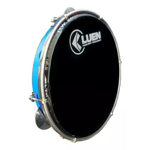 Pandeiro Pele Preta Luen 10 Polegadas Azul #3715936651