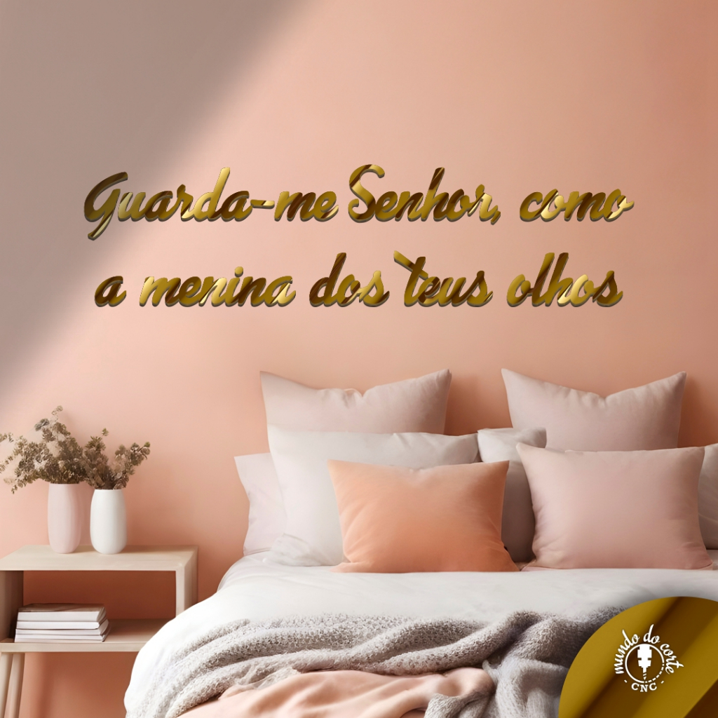 Espelho Decorativo Frase Guarda-me Senhor Acrílico Rose Gold/ Dourado/ Lilás/ Prata em Oferta na Shopee