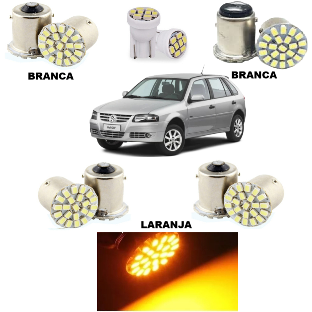 Kit Lampadas Leds Gol G2 G3 G4 Seta.Placa.Re
