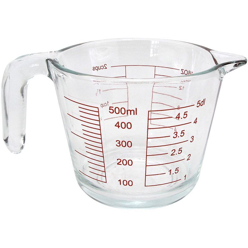 Jarra Medidor Vidro com Alça Graduado 350ml -500ml