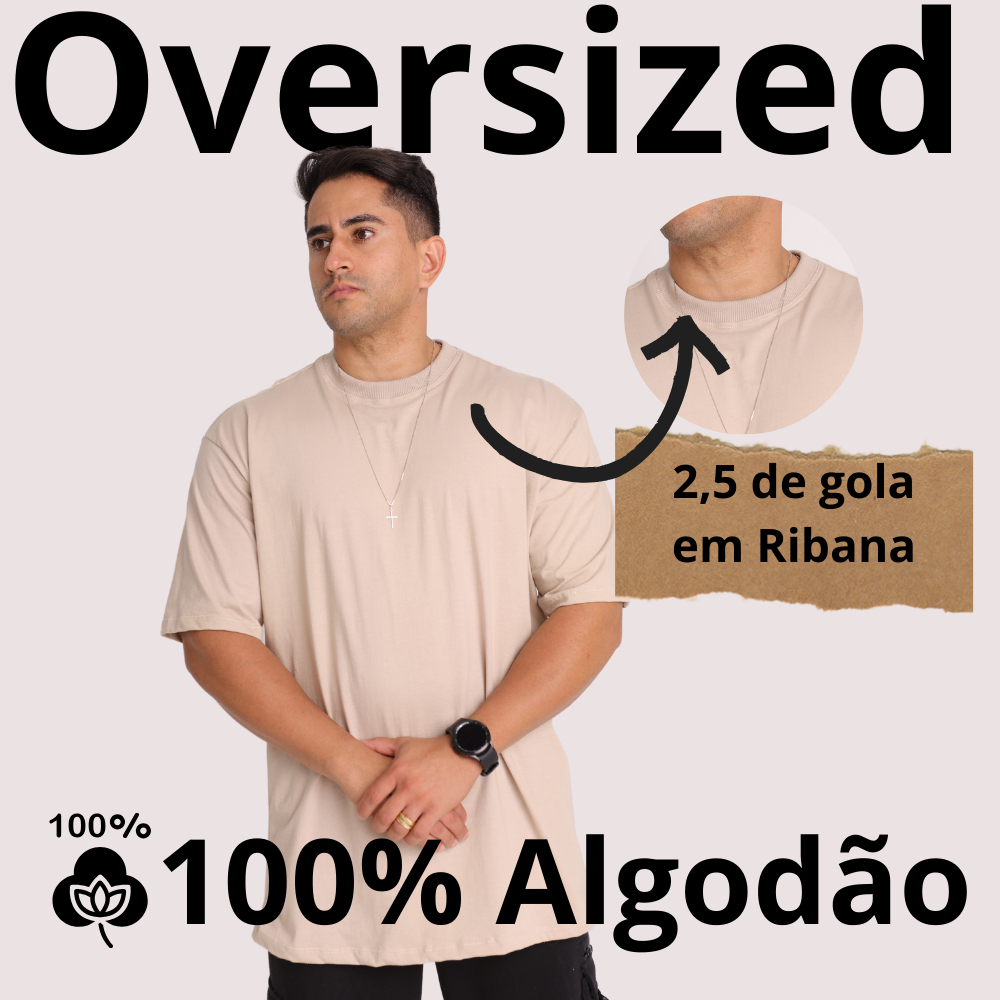Camiseta Oversized Algodão Premium Fio 30.1 em Oferta na Shopee