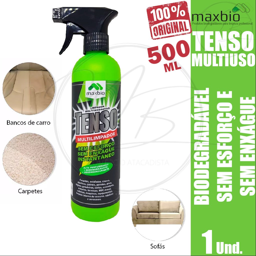 Tenso Limpa Estofados Sofá Banco De Carro Tensoativo 500ml - Maxbio em Oferta na Shopee