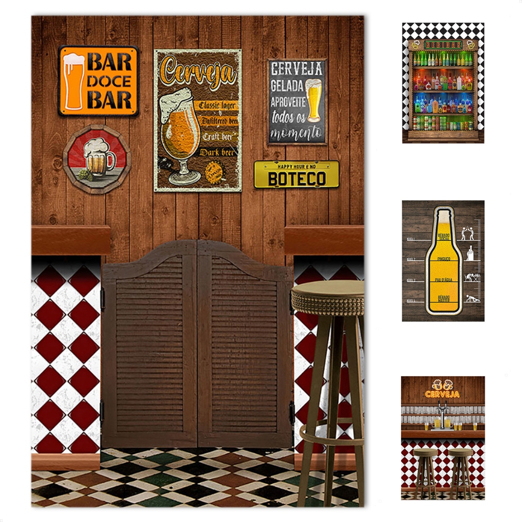 Painel Retangular de Festa Boteco Decoração Bar Retangular Lateral Sublimado Em Tecido 1,50x2,20m em Oferta na Shopee