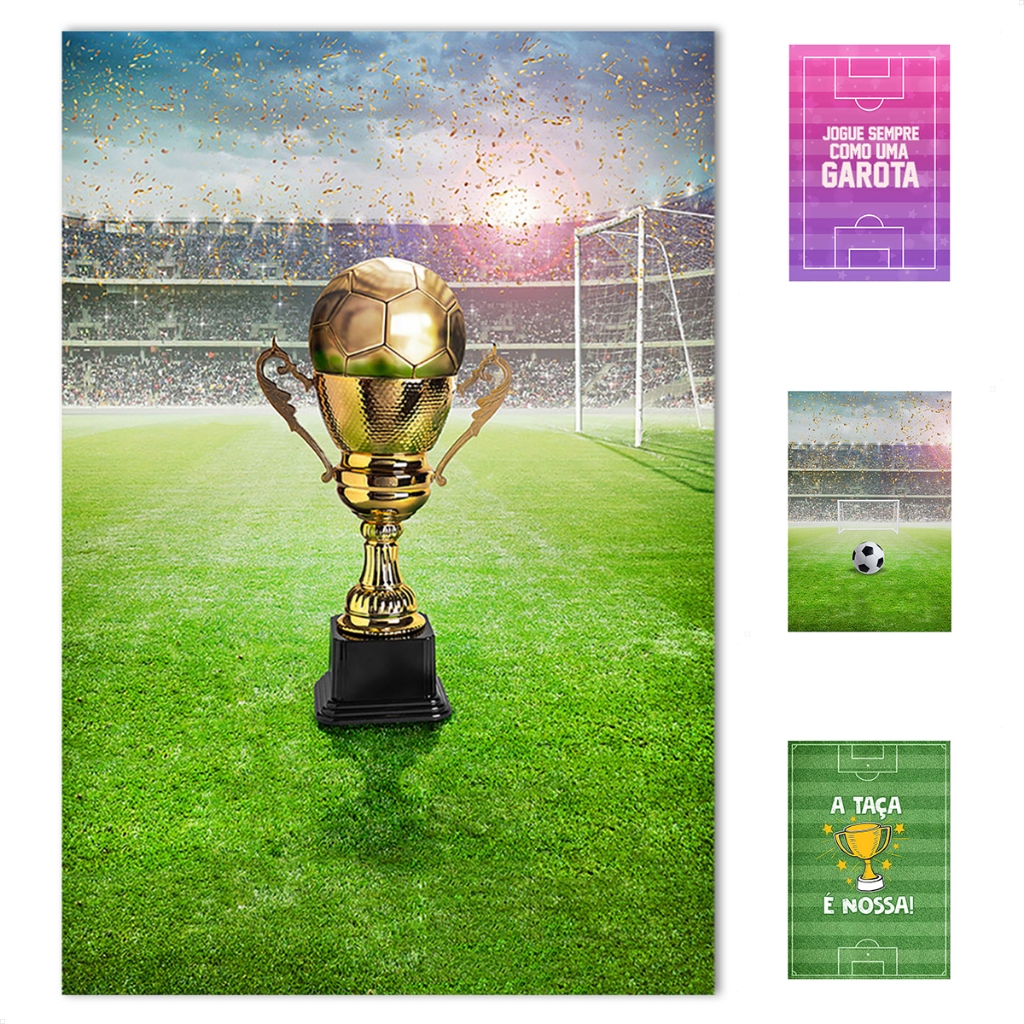 Painel Retangular Futebol Decoração Lateral Vertical Sublimado Tecido 1,50x2,20m