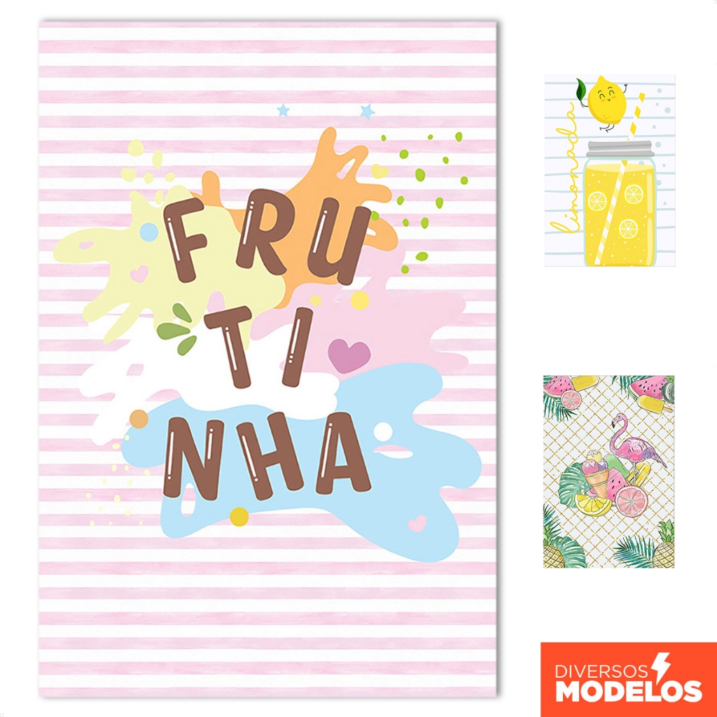 Painel Festa Retangular Frutas Frutinhas Vertical Sublimado Tecido 1,50x2,20 em Oferta na Shopee