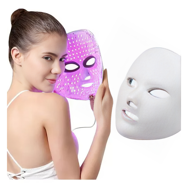 Máscara Facial Profissional de Led 7 Cores Dispositivo De Rejuvenescimento Da Pele Para Remoção De Acne E Spa