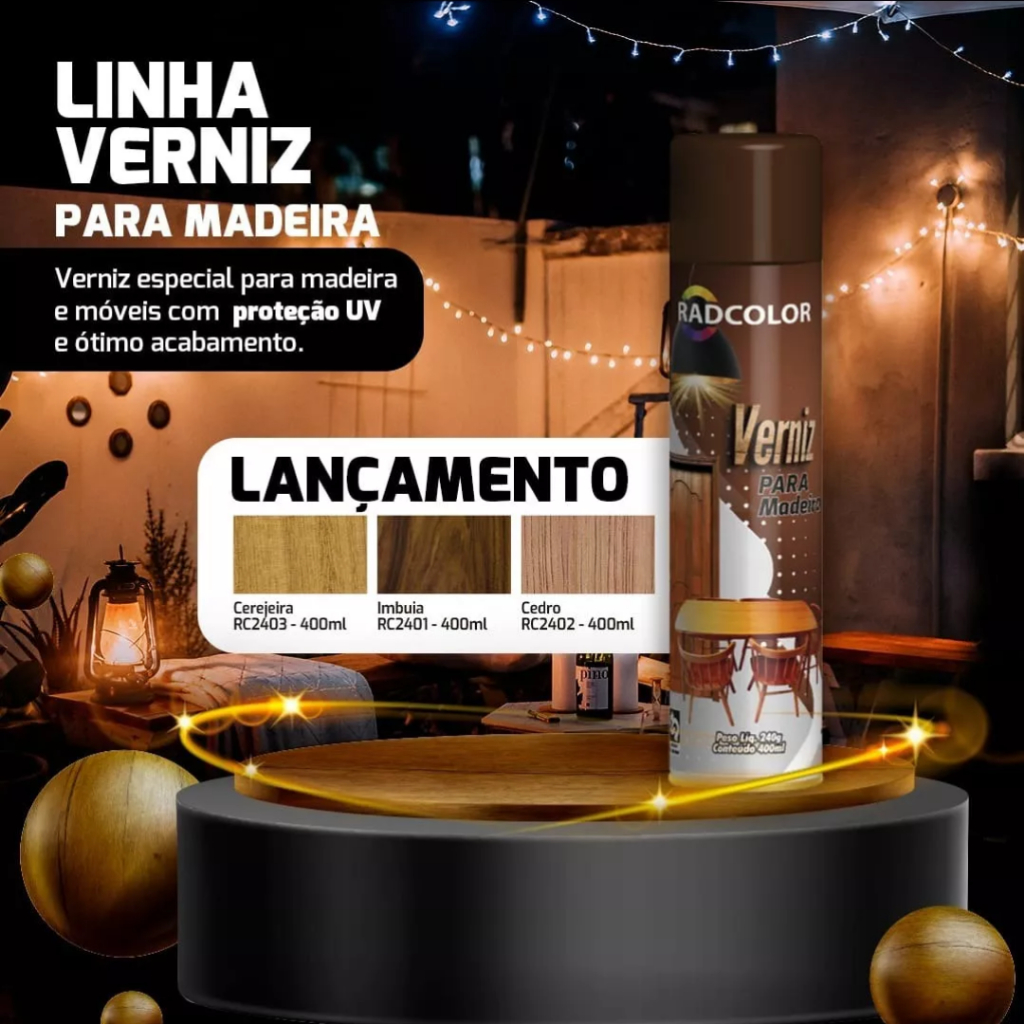 Verniz Para Madeiras Spray Radcolor 400ml — imagem 2 de 2
