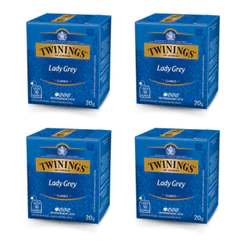 Kit 4un Chá Twinings Preto Lady Grey 10 Sachês (Total 40 Sachês)
