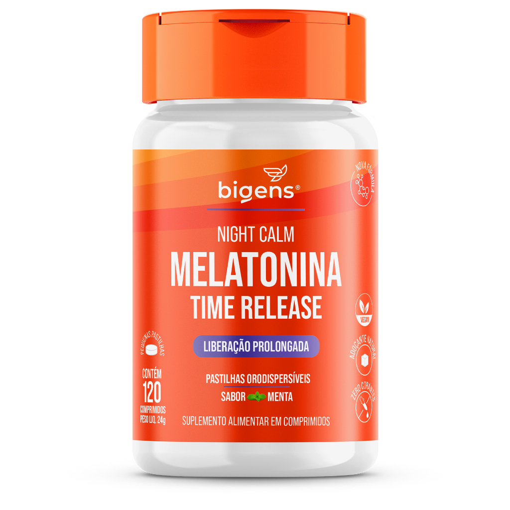 BIGENS NIGHT CALM TIME RELEASE (LIBERAÇÃO PROLONGADA) 120 PASTILHAS SABOR MENTA em Oferta na Shopee