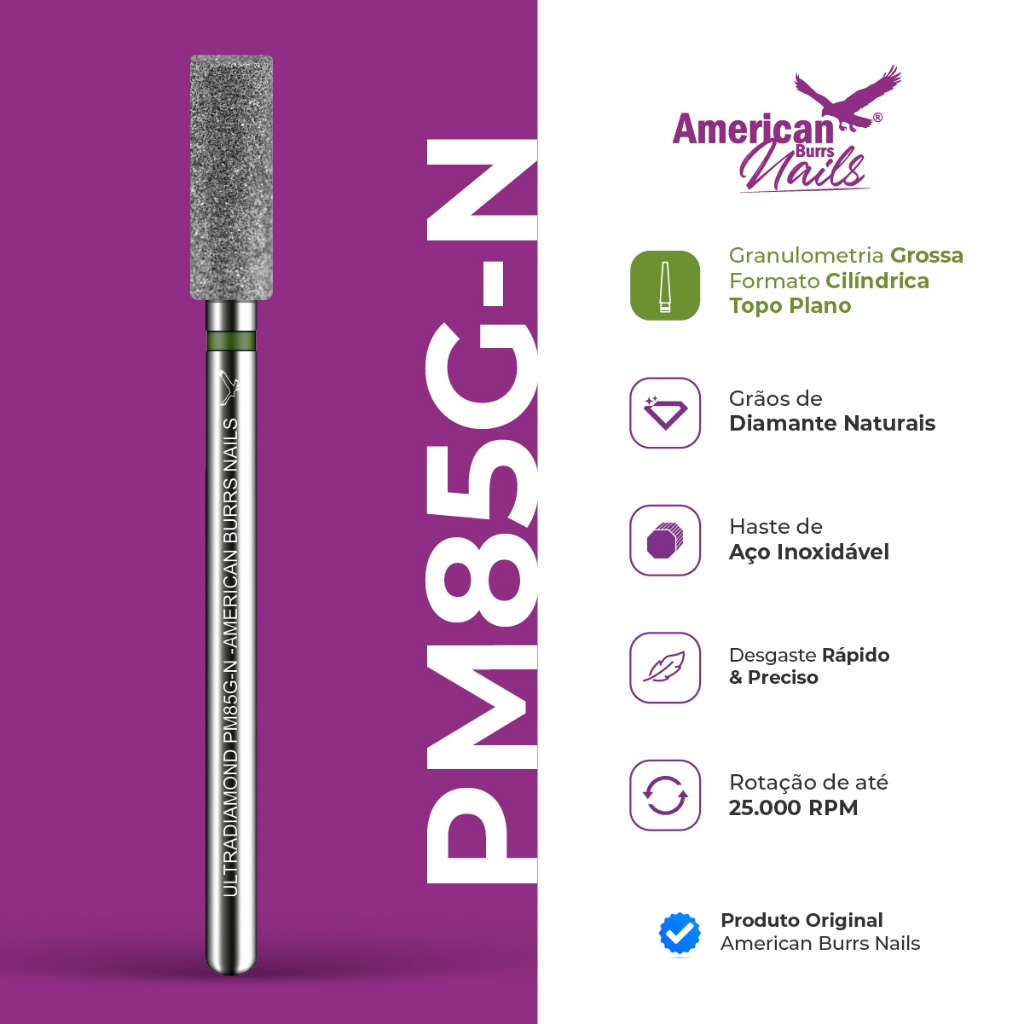 Broca de Diamante Ultradiamond American Burrs Nails - Nº PM85G-N — imagem 2 de 2