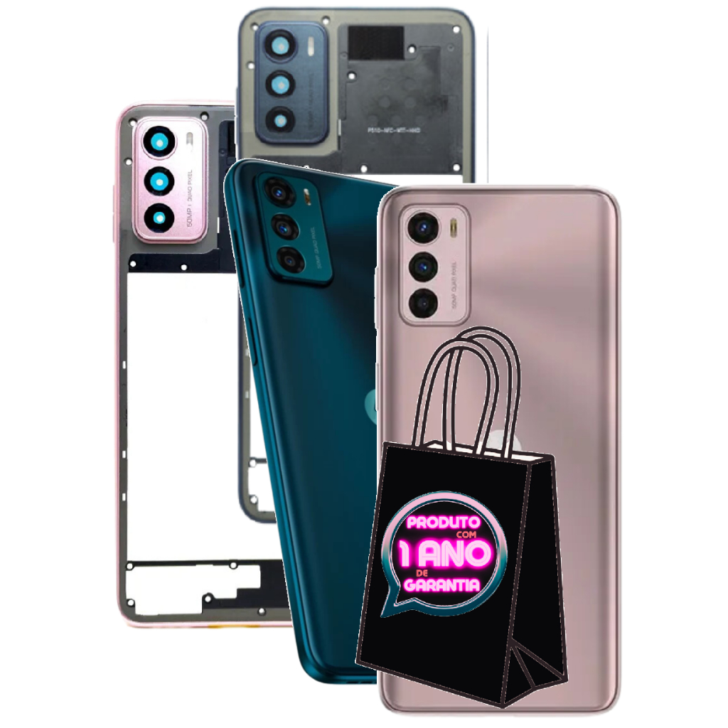 Carcaça Aro Com Tampa Traseira Compatível Com Moto G42 XT2233 + Botões + Lente Câmera!
