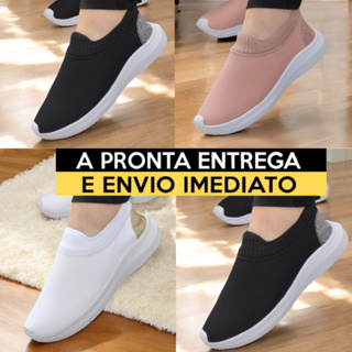 Tênis Feminino Calce Fácil Flexível 34 AO 41 Ortopédico Para Caminhada  G-5 em Oferta na Shopee