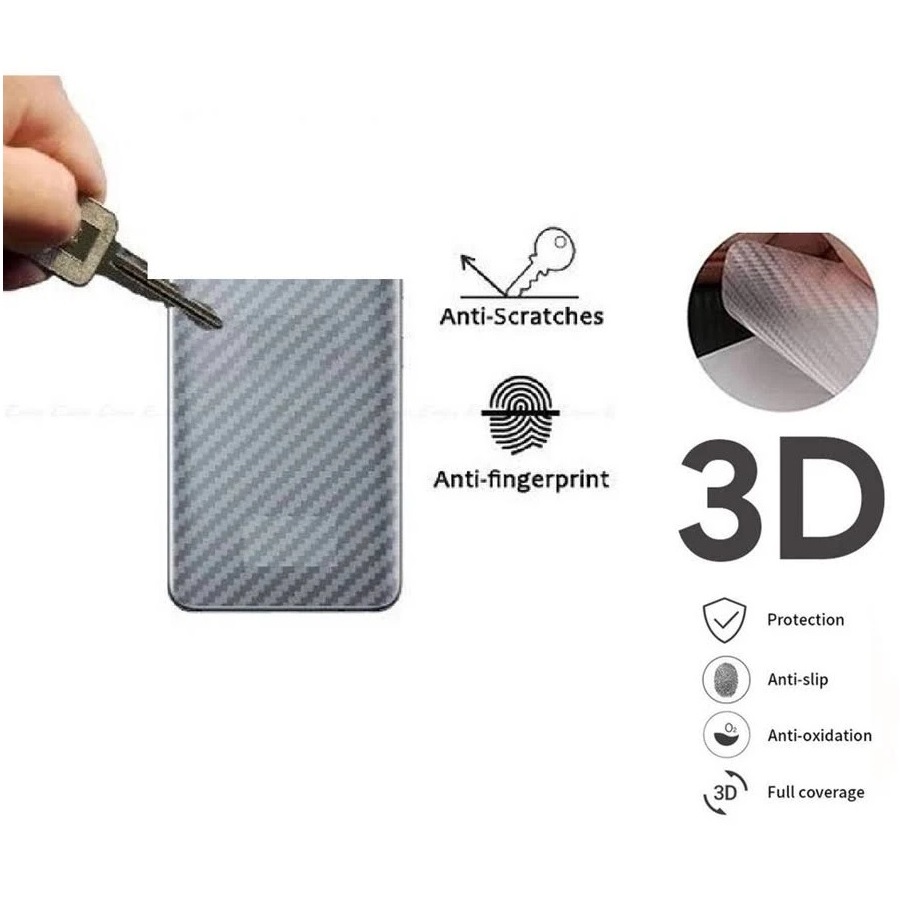 2x Películas Fibra de Carbono Traseira para o celular Samsung Galaxy A55 - detalhe