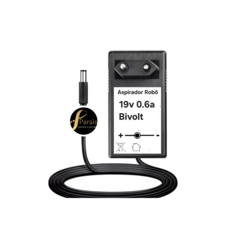 Fonte Carregador Aspirador Robô Mondial Multilaser 19v 0.6a Bivolt
