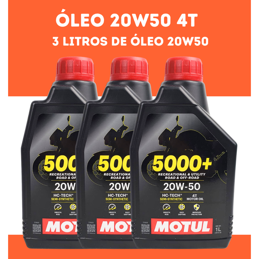 Óleo 20W50 Motor 3 Litros Motul Semi-sintético 3 Unidade em Oferta na Shopee