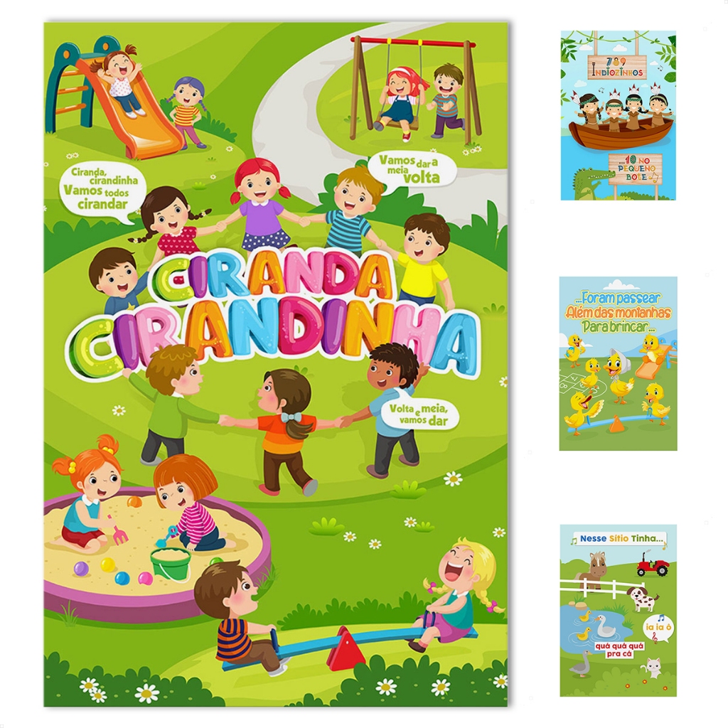 Painel Festa Retangular Cantigas de Roda Musicas Tecido 1,50x2,20 em Oferta na Shopee