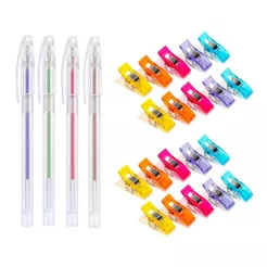 Kit 2 Canetas Fantasminha apaga com calor + Prendedores Clips Wonder tecido costura